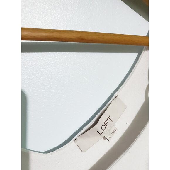 LOFT White Tank Top Size L Office Soroity Preppy Scandi-Girl Minimalist - Picture 4 of 4